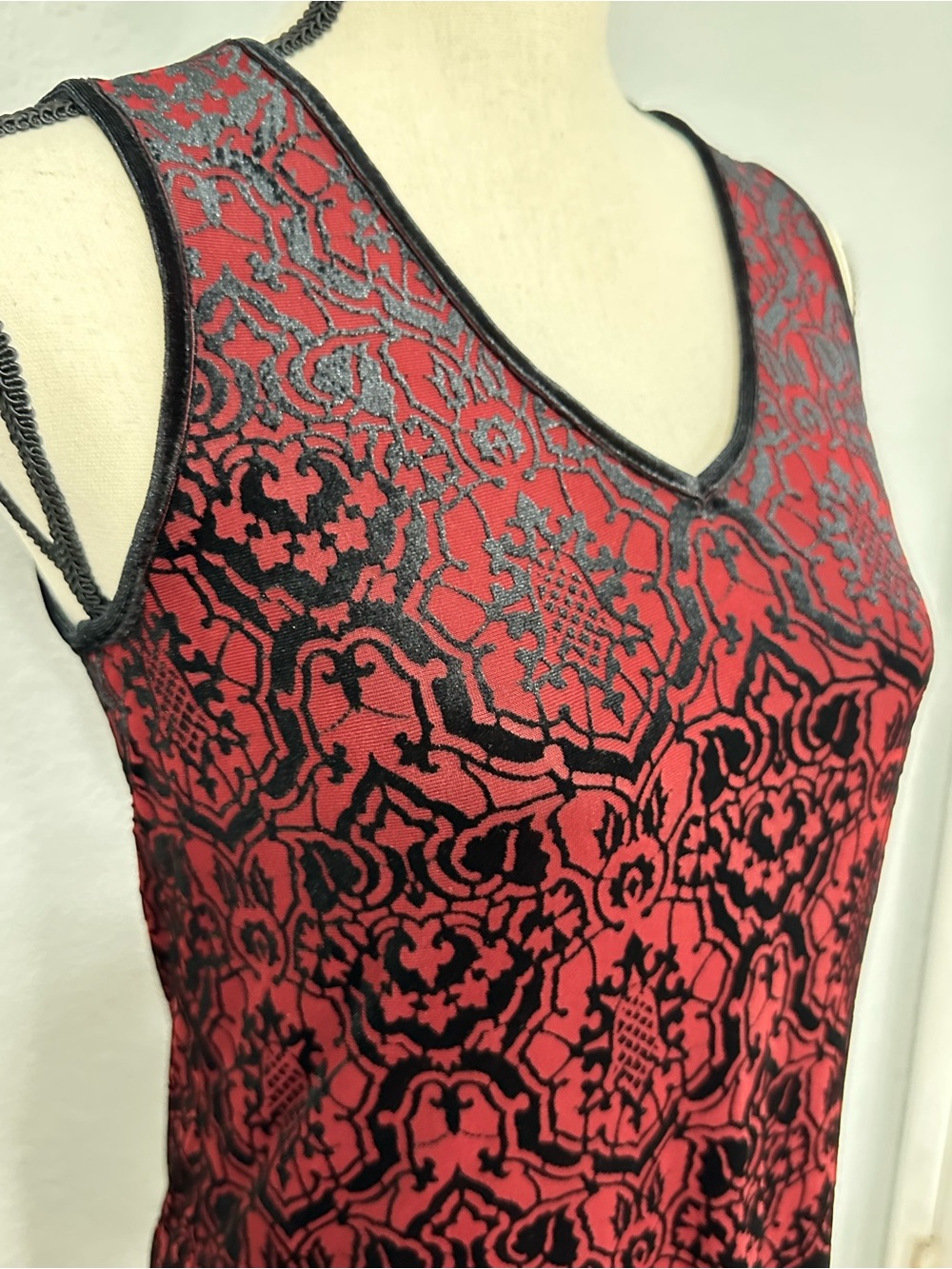Chelsea & Violet Womans Dress Sz XS Black Velvet Burnout Whimsigoth Fairy Grunge